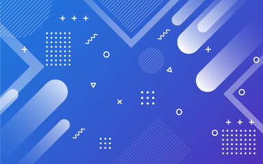 Dynamic flat geometric with gradient blue background