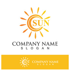 Fototapeta premium Creative sun concept logo illustration