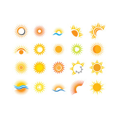 Fototapeta na wymiar Creative sun concept logo illustration