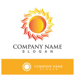 Naklejka premium Creative sun concept logo illustration