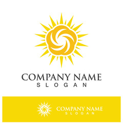 Creative sun concept logo illustration