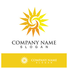 Creative sun concept logo illustration
