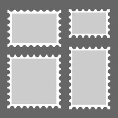 Beautiful set of empty post stamps vector illustration