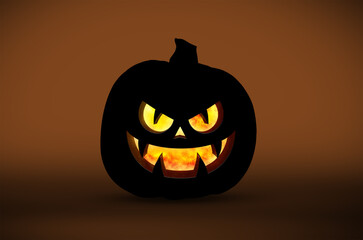 halloween pumpkin on black background