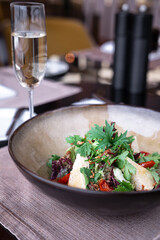 salad with cheese and eggplant
