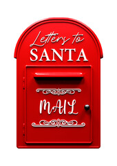 3D Rendering Santa Claus Mailbox on White
