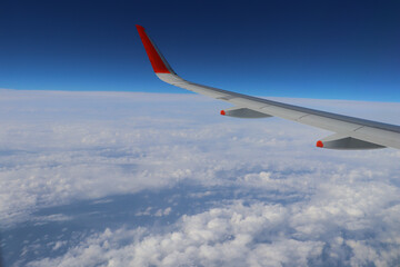 airplane wing in flight