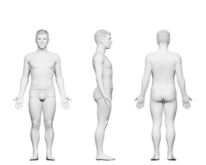 3d rendered medical illustration of a short male body