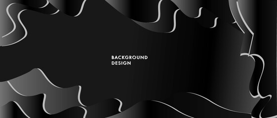 Abstract black shape modern wave background elegant design