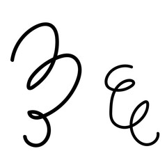 Monochrome abstract swirls doodle isolated on transparent background