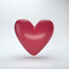 Obraz premium 3D Heart. Like and Heart icon. Likes button. Social nets red heart web buttons isolated on white background. illustration. 3D heart illustration free to edit.