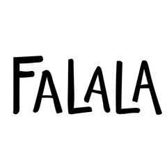 Monochrome hand lettering falala doodle isolated on transparent background