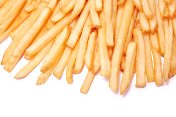 French fries potatoes isolated on white background