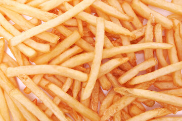 French fries potatoes isolated on white background