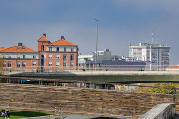 Cidade de Aveiro, vista parcial da região centro, Av. Dr. Lourenço Peixinho, Cais da fonte nova, entorno da ria da cidade, distrito de Aveiro - Portugal