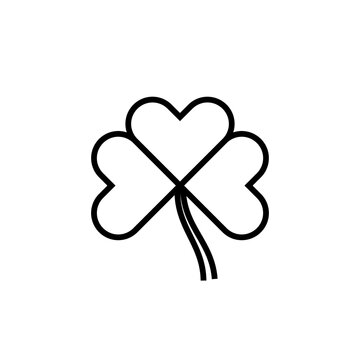  Clover trefoil leaf line icon isolated on white background