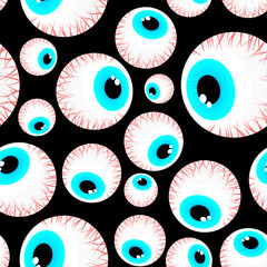Eyeball Pattern seamless . Round eye Background. texture