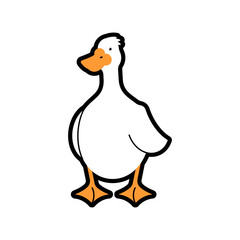 Основные RGBWhite goose isolated. Wild and domestic waterfowl with a long neck. Vector illustration