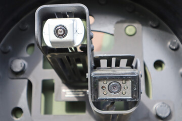 Rear cameras of a military vehicle