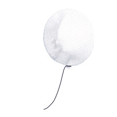 Vintage watercolor circus big white ballon