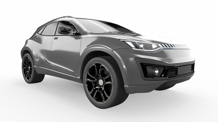 Plakat 3d rendered fictional car illustration of a generic suv