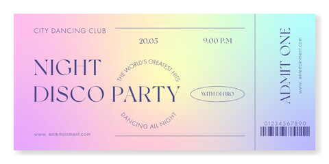 Event ticket template in minimal modern style. For parties, concerts and other events. Vector can be used for web and print. Just add your text.
