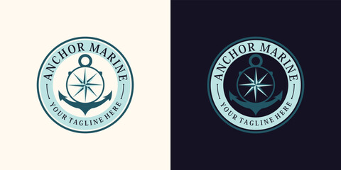 Fototapeta premium anchor logo design for sailor icon with creative concept Premium Vector