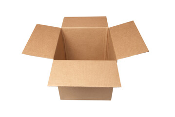 Open carton box  in PNG isolated on transparent background