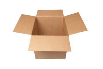 Open carton box  in PNG isolated on transparent background