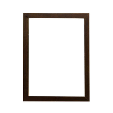Empty blank wooden frame in PNG isolated on transparent background