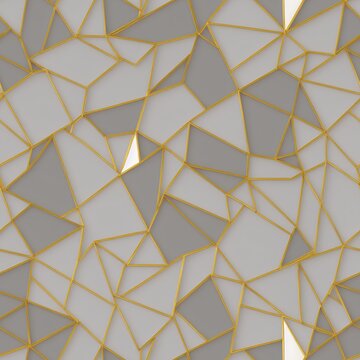 Seamless gold and white 3D illustration