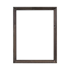 Empty blank black photo frame in PNG isolated on transparent background