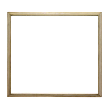Empty blank golden frame in PNG isolated on transparent background