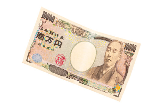 一万円札・1万円札・お金・お札・紙幣のひらひらした合成用イメージ素材（背景透過切り抜きpng素材）