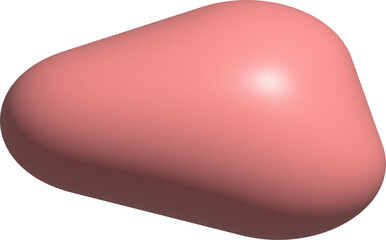 pink 3d abstract blob shape decoration