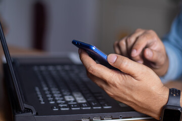 Fototapeta premium people using mobile phones with social media