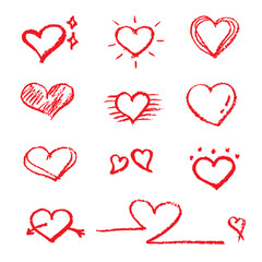 빨간 색연필 손그림 꾸밈 하트-4