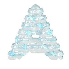 Ice symbol with horizontal blocks. letter a