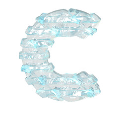 Ice symbol with horizontal blocks. letter c