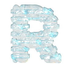 Ice symbol with horizontal blocks. letter r