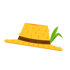Farmer hat on white background. Peasant hat vector.