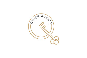 Letter Q and key logo concept for Quick Access