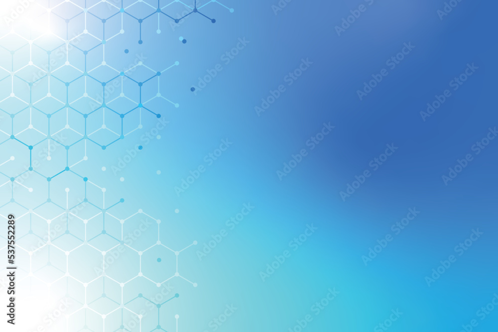Canvas Prints blue abstract hexagonal shape and molecular structure medical and technology background