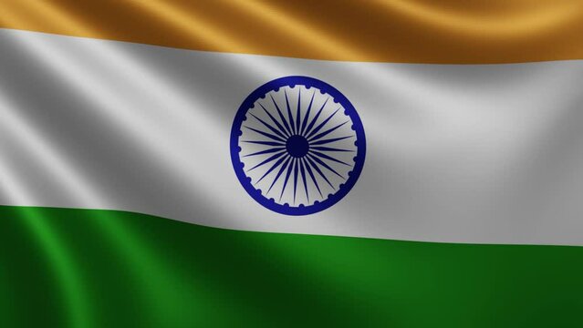 Indian flag flying in the wind close up, Indian national flag flying in 3d, India flag in 4k resolution, Indian flag flying in close up 3d. High quality 4k footage