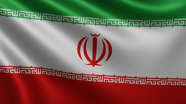 Iranian flag flying in the wind close up, Iranian national flag flying in 3d, Iranian flag in 4k resolution, Iranian flag flying in close up 3d. High quality 4k footage