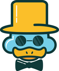 funny cartoon character logo duck fun