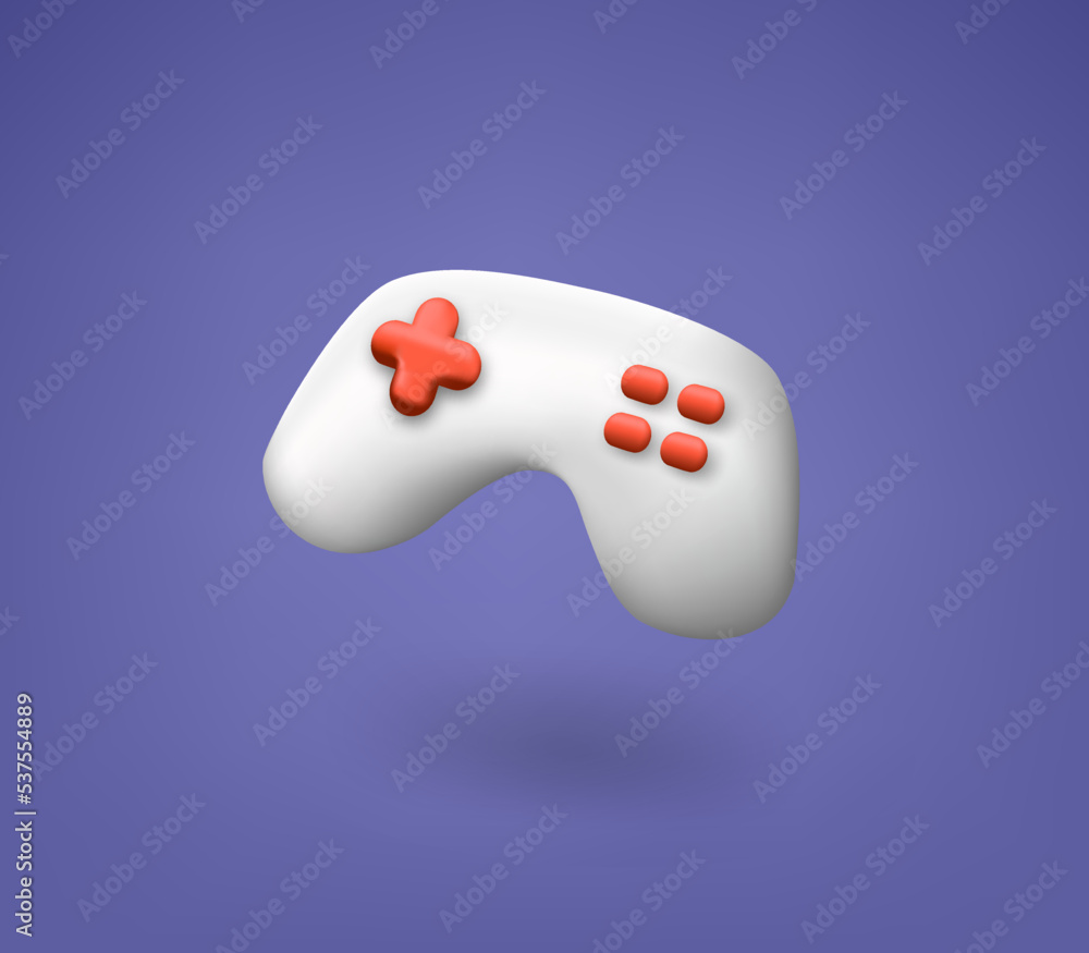 Wall mural Video game joystick with red buttons. 3d vector illustration