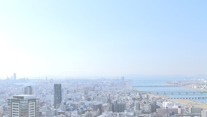 Fototapeta na wymiar City, Blue sky, Urban area