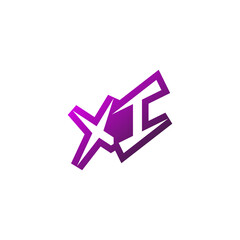 XI cool logo design esport and gaming concept © rudi