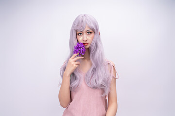 Fashion girl on white background